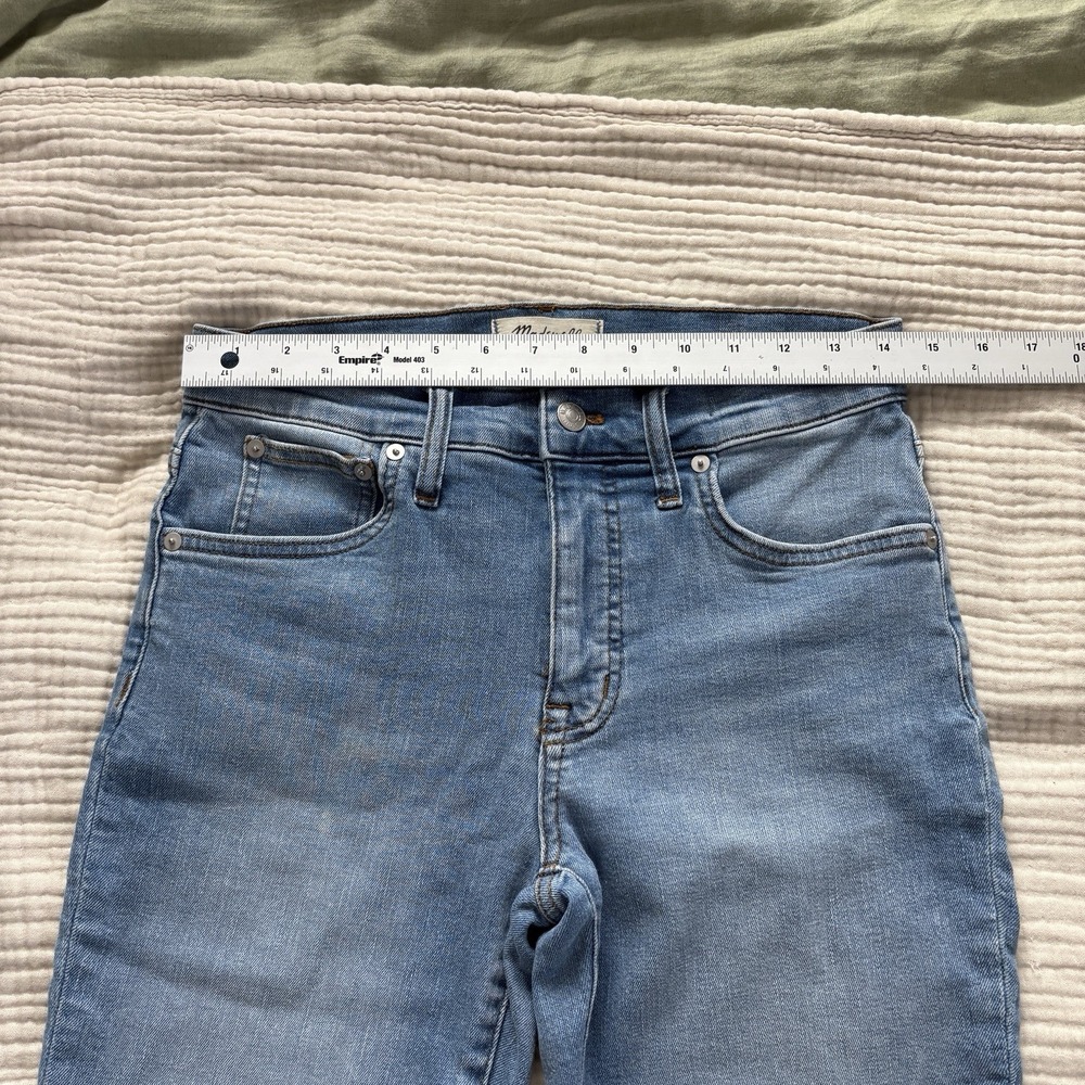 Madewell Jeans Women's 28T Blue Denim Light Wash Mid-Rise Kick Out Straight Leg - Picture 10 of 12